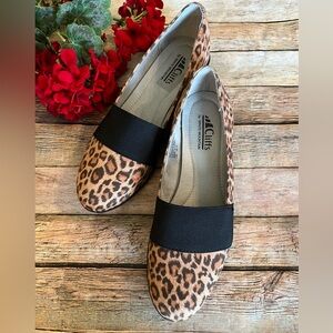 Cliffs by White Mountain Hoffman Leopard Print Wedge Loafers Size 8
